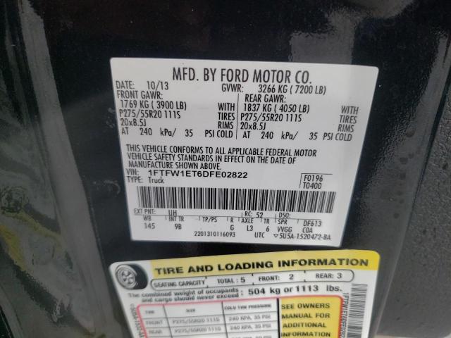 Photo 10 from auction – 2013 FORD F150 SUPER with VIN 1FTFW1ET6DFE02822