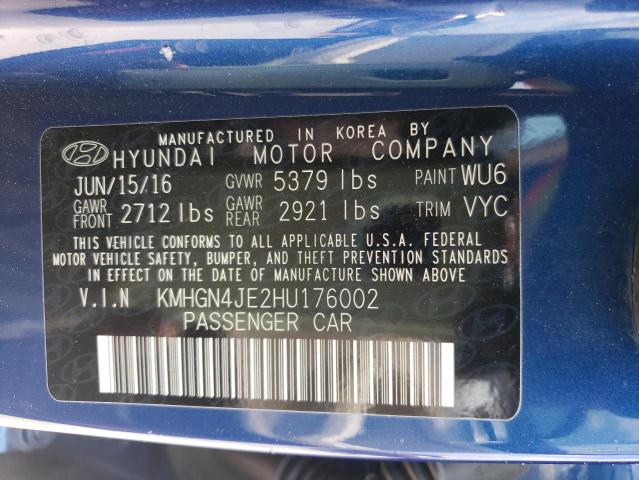 Photo 10 from auction – 2017 GENESIS G80 with VIN KMHGN4JE2HU176002