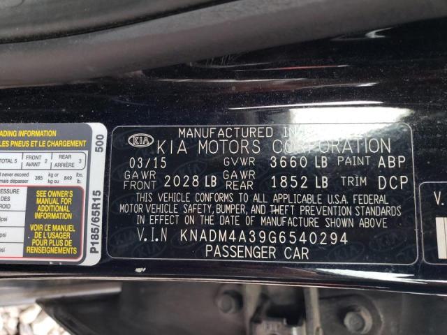 Photo 10 from auction – 2016 KIA RIO LX with VIN KNADM4A39G6540294