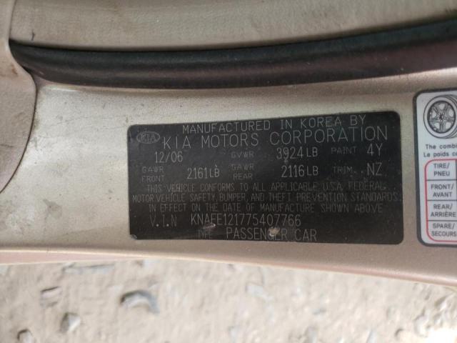 Photo 10 from auction – 2007 KIA SPECTRA EX with VIN KNAFE121775407766