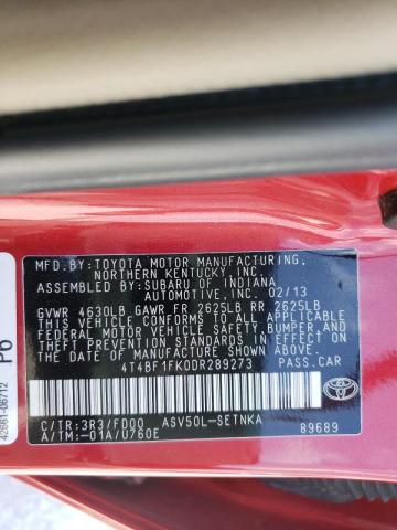 Photo 10 from auction – 2013 TOYOTA CAMRY L with VIN 4T4BF1FK0DR289273