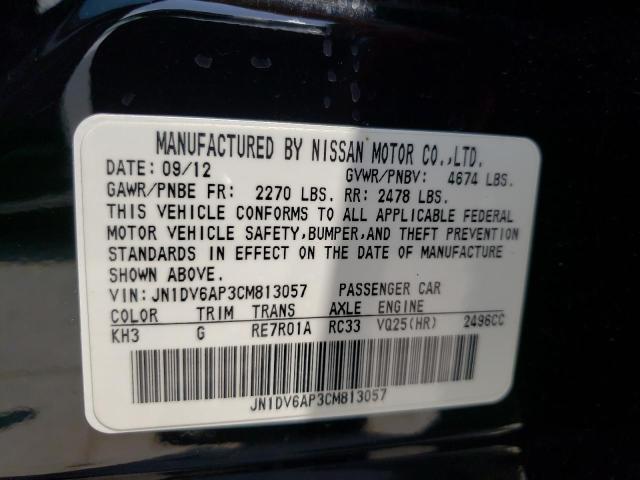 Photo 10 from auction – 2012 INFINITI G25 BASE with VIN JN1DV6AP3CM813057