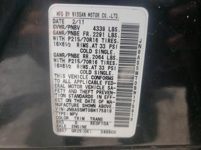 Photo 10 from auction – 2011 NISSAN ROGUE S with VIN JN8AS5MT0BW175918