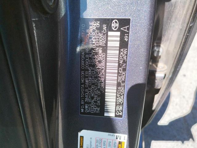 Photo 10 from auction – 2010 TOYOTA COROLLA BA with VIN JTDBU4EE2AJ086030