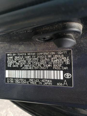 Photo 10 from auction – 2011 TOYOTA COROLLA BA with VIN JTDBU4EE7B9139677