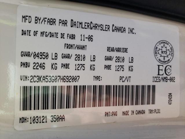 Photo 10 from auction – 2007 CHRYSLER 300 TOURIN with VIN 2C3KA53G07H692007