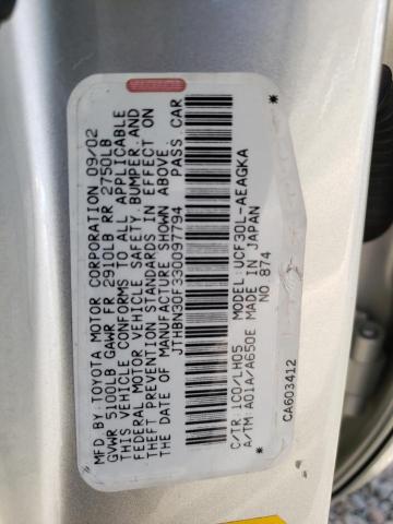 Photo 10 from auction – 2003 LEXUS LS 430 with VIN JTHBN30F330097794