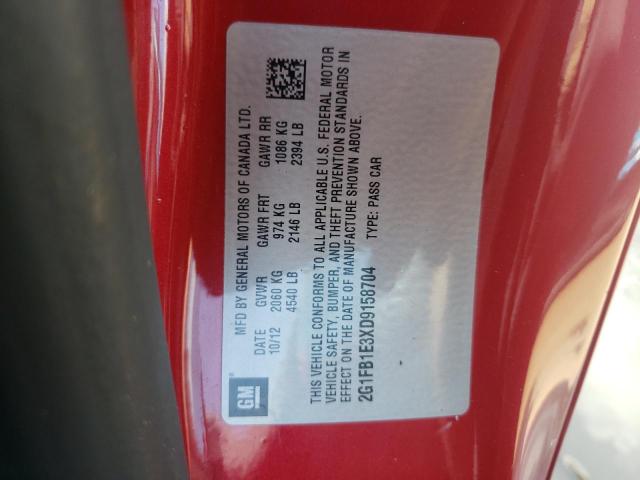Photo 10 from auction – 2013 CHEVROLET CAMARO LT with VIN 2G1FB1E3XD9158704
