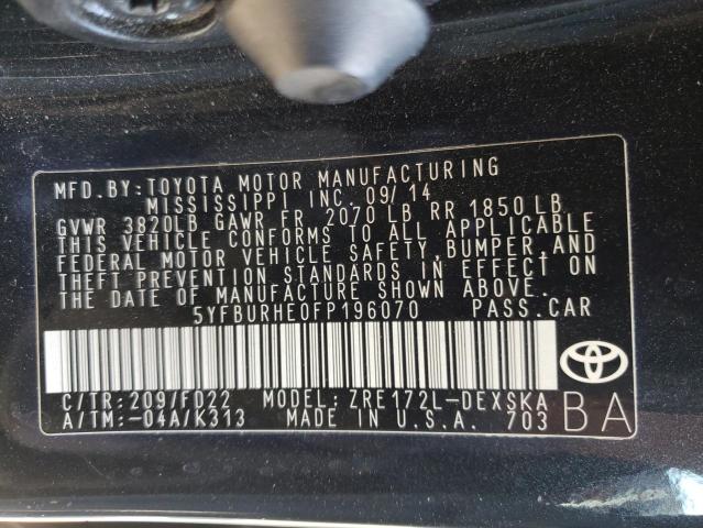 Photo 10 from auction – 2015 TOYOTA COROLLA L with VIN 5YFBURHE0FP196070