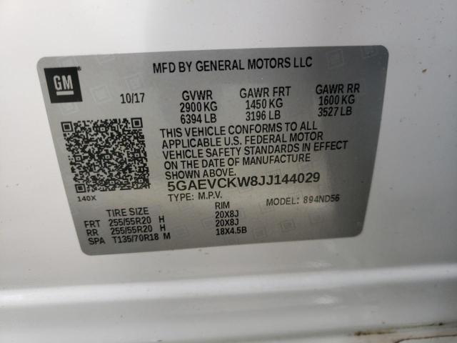 Photo 10 from auction – 2018 BUICK ENCLAVE AV with VIN 5GAEVCKW8JJ144029