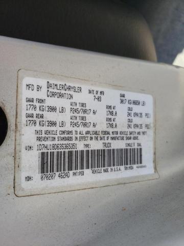 Photo 10 from auction – 2003 DODGE RAM 1500 S with VIN 1D7HU18D63S365351