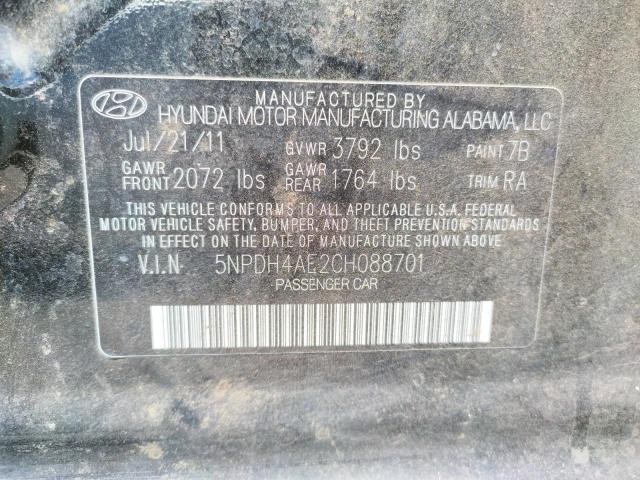 Photo 10 from auction – 2012 HYUNDAI ELANTRA GL with VIN 5NPDH4AE2CH088701