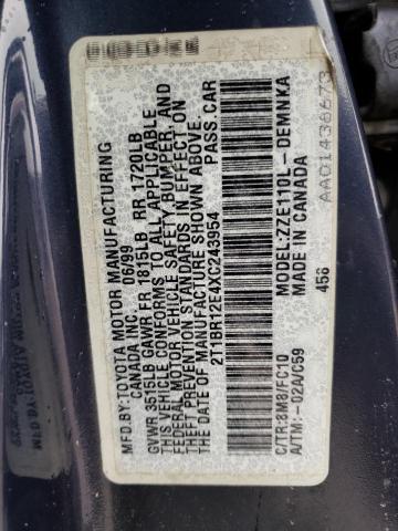 Photo 10 from auction – 1999 TOYOTA COROLLA VE with VIN 2T1BR12E4XC243954