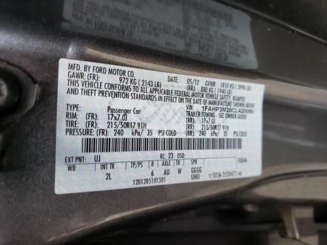 Photo 10 from auction – 2012 FORD FOCUS SEL with VIN 1FAHP3M28CL420089