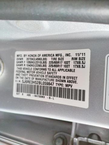 Photo 10 from auction – 2011 HONDA CR-V EX with VIN 5J6RE3H52BL059847