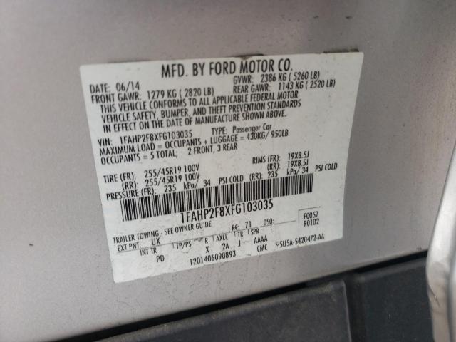 Photo 10 from auction – 2015 FORD TAURUS LIM with VIN 1FAHP2F8XFG103035