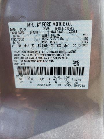 Photo 10 from auction – 2008 FORD ESCAPE XLT with VIN 1FMCU93148KA60238
