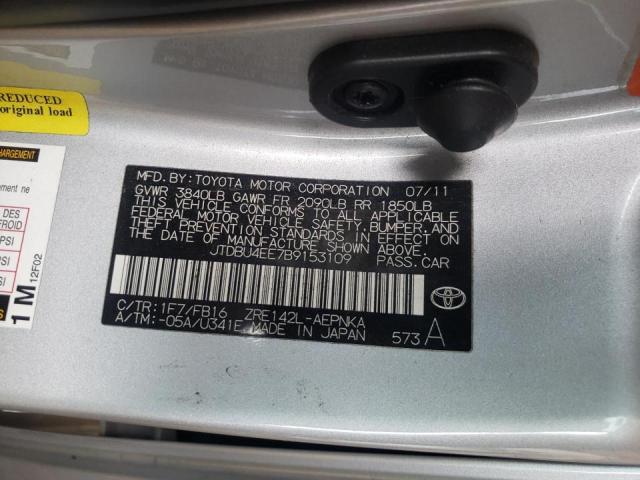Photo 10 from auction – 2011 TOYOTA COROLLA BA with VIN JTDBU4EE7B9153109