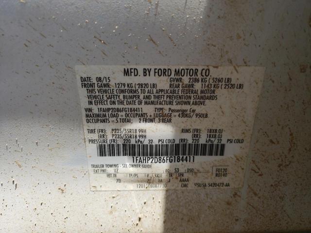 Photo 10 from auction – 2015 FORD TAURUS SE with VIN 1FAHP2D86FG184411