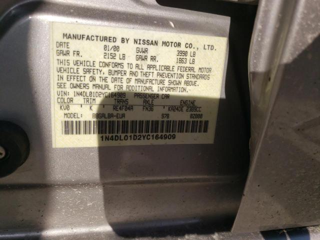 Photo 10 from auction – 2000 NISSAN ALTIMA XE with VIN 1N4DL01D2YC164909
