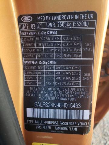 Photo 10 from auction – 2008 LAND ROVER LR2 SE TEC with VIN SALFS24N98H015463