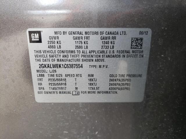 Photo 10 from auction – 2012 GMC TERRAIN SL with VIN 2GKALWEK1C6387554