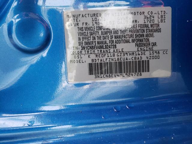Photo 9 from auction – 2021 NISSAN VERSA SV with VIN 3N1CN8EV4ML924728