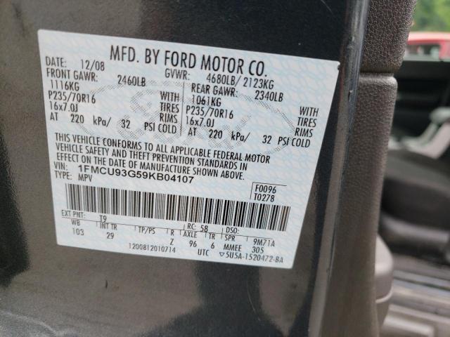 Photo 10 from auction – 2009 FORD ESCAPE XLT with VIN 1FMCU93G59KB04107