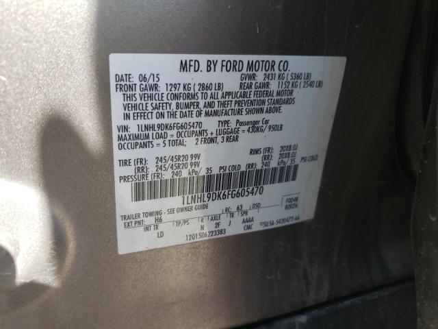 Photo 10 from auction – 2015 LINCOLN MKS with VIN 1LNHL9DK6FG605470