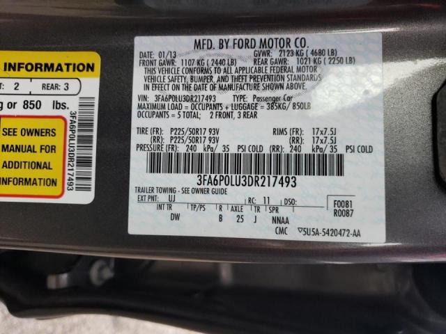 Photo 10 from auction – 2013 FORD FUSION SE with VIN 3FA6P0LU3DR217493
