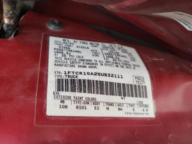 Photo 10 from auction – 1995 FORD RANGER with VIN 1FTCR10A2SUB32111