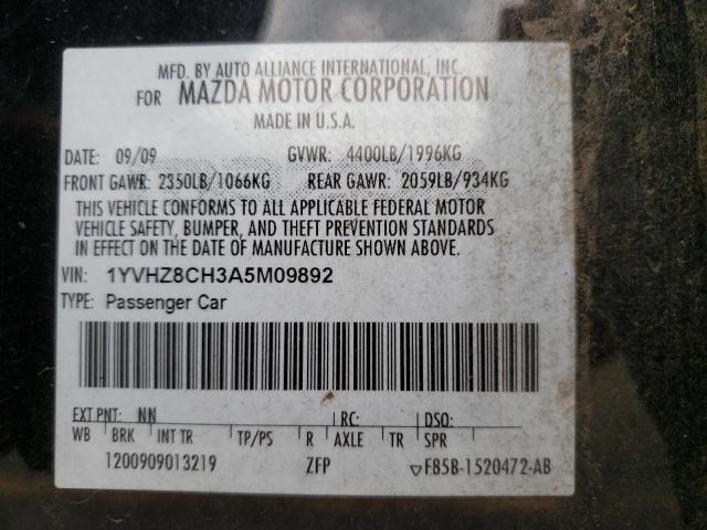 Photo 10 from auction – 2010 MAZDA 6 I with VIN 1YVHZ8CH3A5M09892