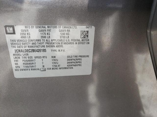 Photo 10 from auction – 2011 CHEVROLET EQUINOX LT with VIN 2CNALDEC2B6426185