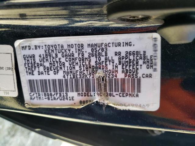 Photo 10 from auction – 2003 TOYOTA CAMRY LE with VIN 4T1BE32K73U219234
