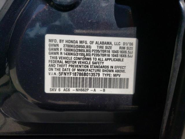 Photo 10 from auction – 2006 HONDA PILOT EX with VIN 5FNYF18786B013579