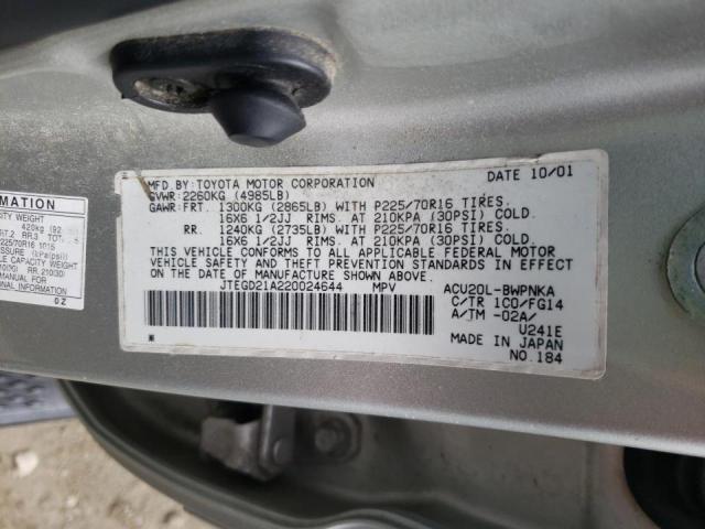 Photo 10 from auction – 2002 TOYOTA HIGHLANDER with VIN JTEGD21A220024644