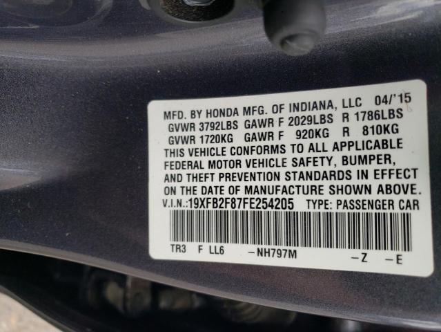 Photo 10 from auction – 2015 HONDA CIVIC EX with VIN 19XFB2F87FE254205