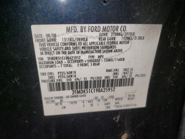 Photo 10 from auction – 2009 FORD FLEX SE with VIN 2FMDK51C19BA25952