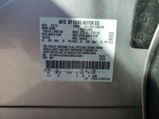 Photo 10 from auction – 2016 FORD EDGE SE with VIN 2FMPK4G96GBB25383