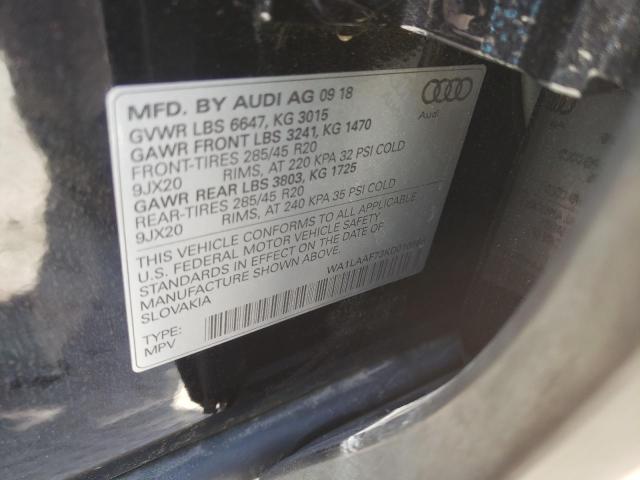 Photo 10 from auction – 2019 AUDI Q7 PREMIUM with VIN WA1LAAF73KD010886