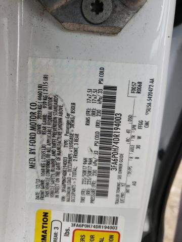 Photo 10 from auction – 2013 FORD FUSION SE with VIN 3FA6P0H74DR194003