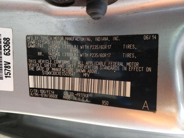 Photo 10 from auction – 2014 TOYOTA SIENNA LE with VIN 5TDKK3DCXES503547