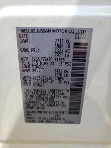 Photo 10 from auction – 2017 NISSAN PATHFINDER with VIN 5N1DR2MM2HC659591