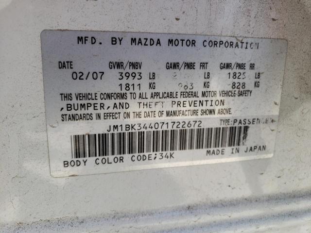 Photo 10 from auction – 2007 MAZDA 3 HATCHBAC with VIN JM1BK344071722672
