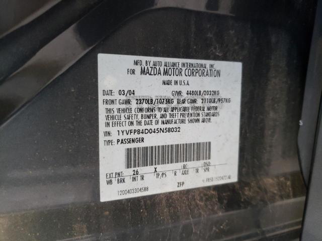 Photo 10 from auction – 2004 MAZDA 6 S with VIN 1YVFP84D045N58032