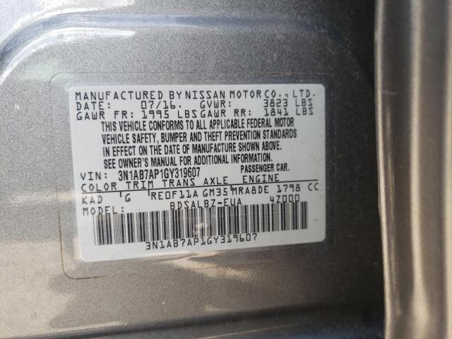 Photo 10 from auction – 2016 NISSAN SENTRA S with VIN 3N1AB7AP1GY319607