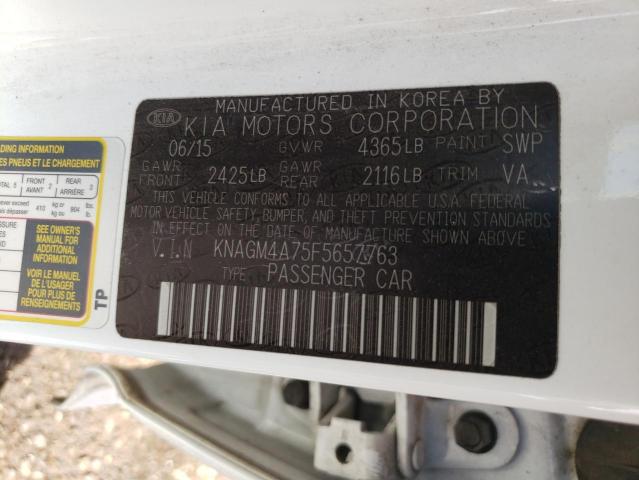 Photo 10 from auction – 2015 KIA OPTIMA LX with VIN KNAGM4A75F5657763