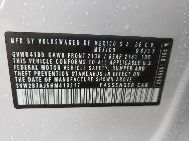 Photo 10 from auction – 2017 VOLKSWAGEN JETTA S with VIN 3VW2B7AJ5HM413217