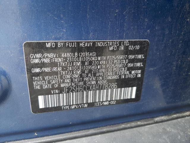 Photo 10 from auction – 2010 SUBARU FORESTER 2 with VIN JF2SH6CCXAH778286