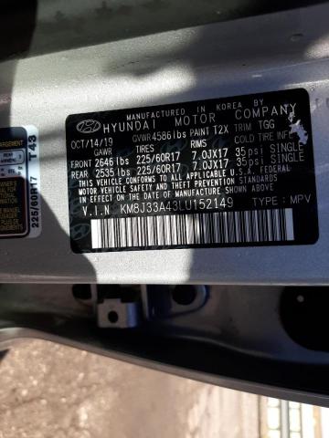 Photo 10 from auction – 2020 HYUNDAI TUCSON LIM with VIN KM8J33A43LU152149